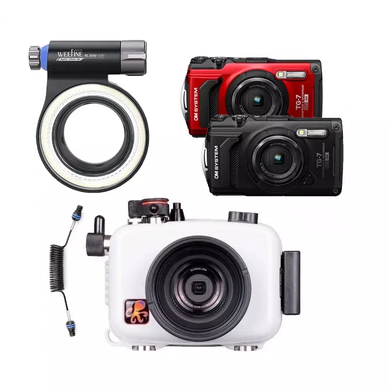 Pack Appareil Photo TG-7 Olympus, Caisson Ikelite 60m, Bague Led RL3000 CCW